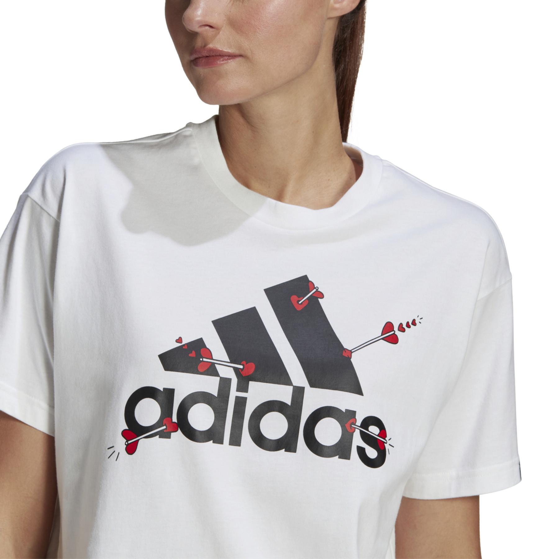 Dames-T-shirt adidas Valentine Graphic