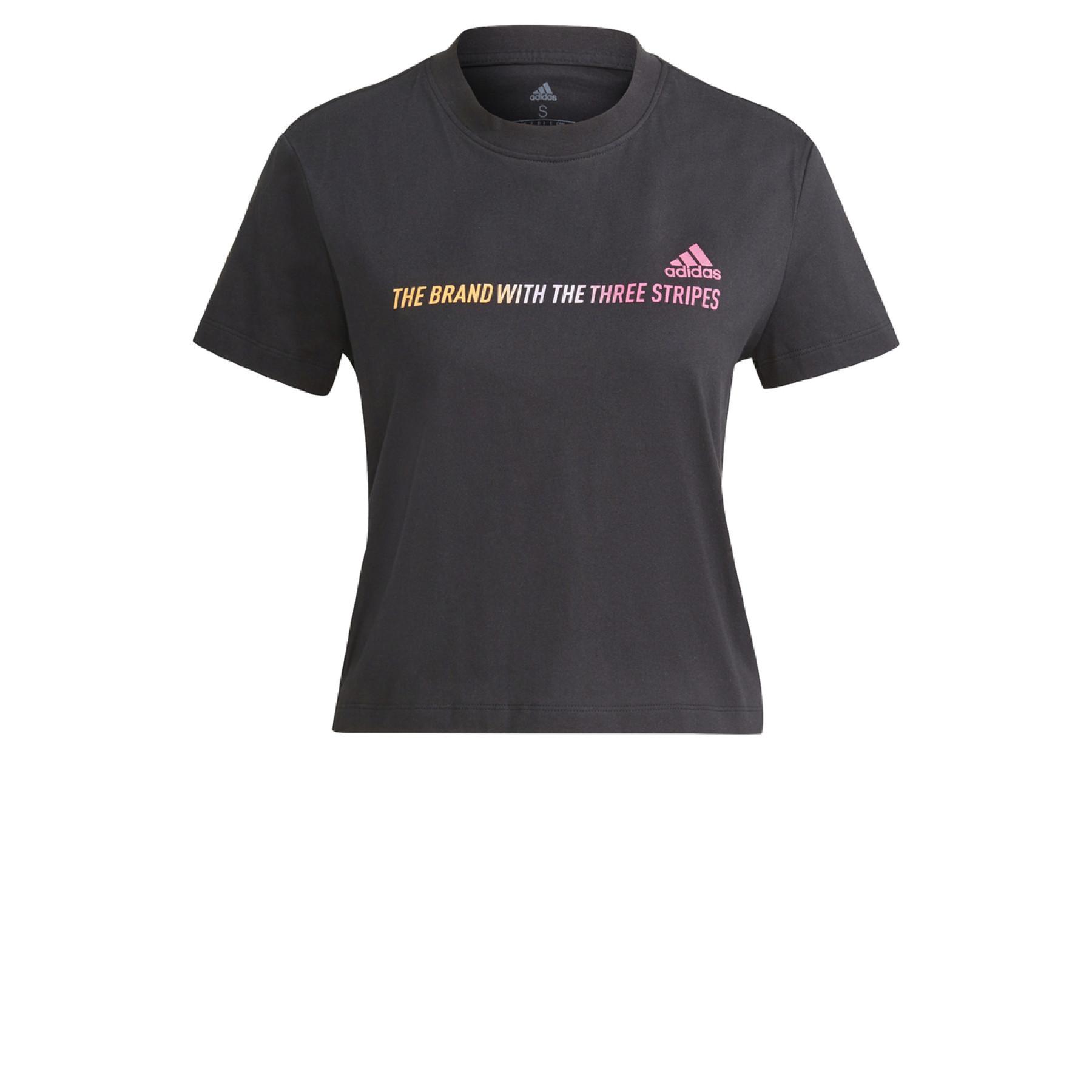 Dames-T-shirt adidas Gradient Logo Cropped