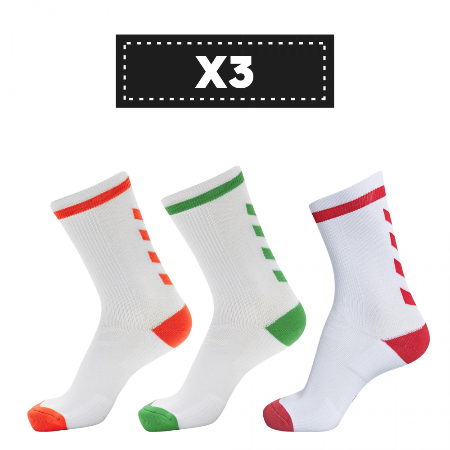 Set van 3 paar lichtgekleurde sokken Hummel Elite Indoor Low (coloris au choix)