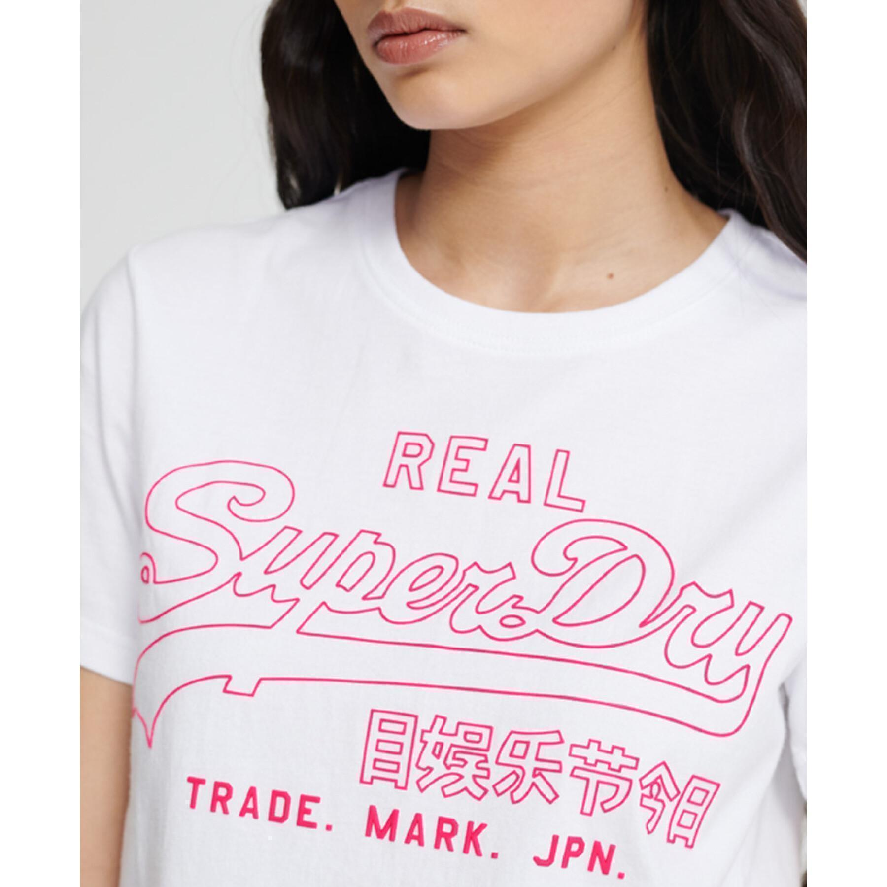 Dames-T-shirt contour Superdry Vintage Logo Pop