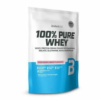 Pak van 10 zakken 100% zuivere wei-eiwitten Biotech USA - Cerise yaourt - 454g