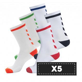 Set van 5 paar lichtgekleurde sokken Hummel Elite Indoor Low (coloris au choix)