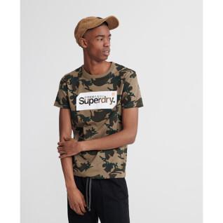 T-Shirt met camouflageopdruk op de hele kern met logo Superdry