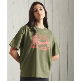 Dames-T-shirt met oversized motief Superdry Workwear
