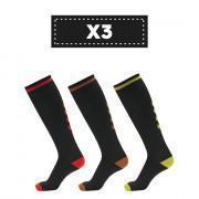 Set van 3 paar donkere sokken Hummel Elite Indoor high (coloris au choix)